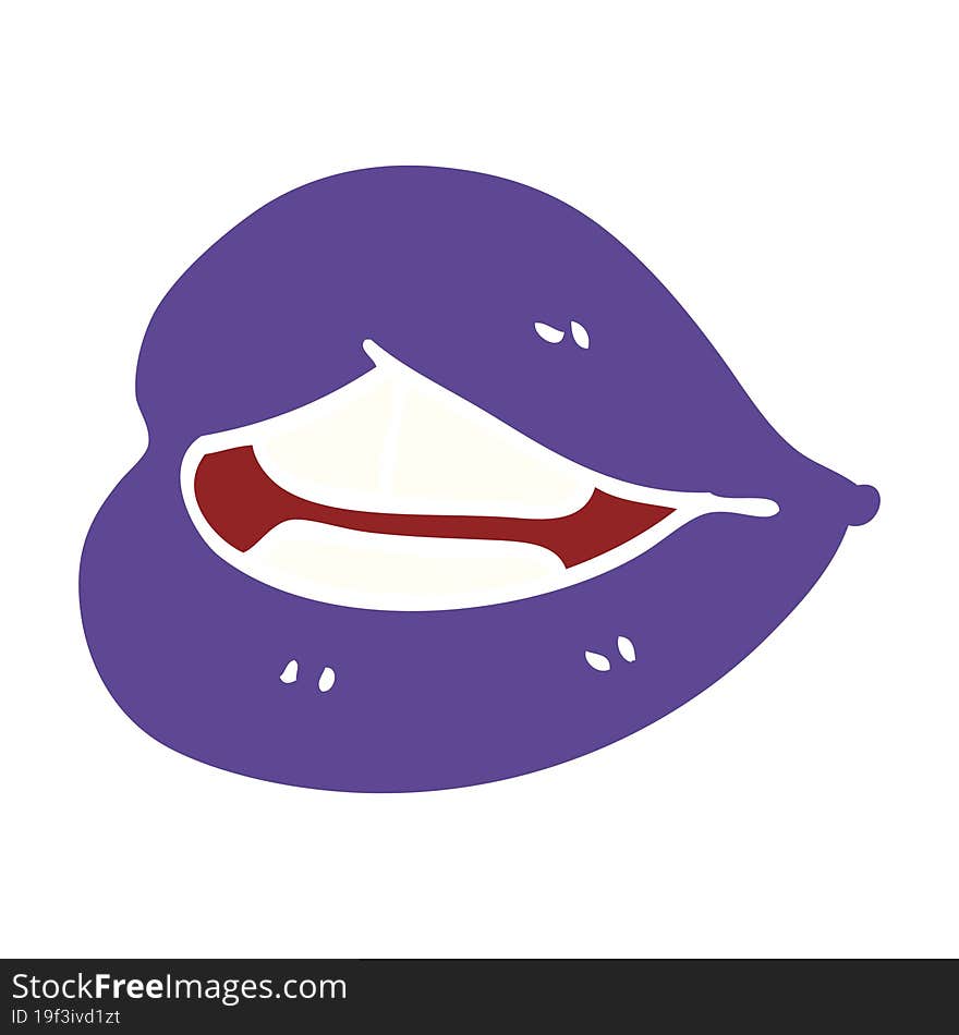 cartoon doodle purple lips