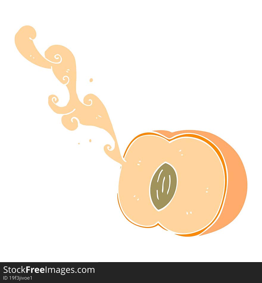 flat color illustration of juicy peach. flat color illustration of juicy peach