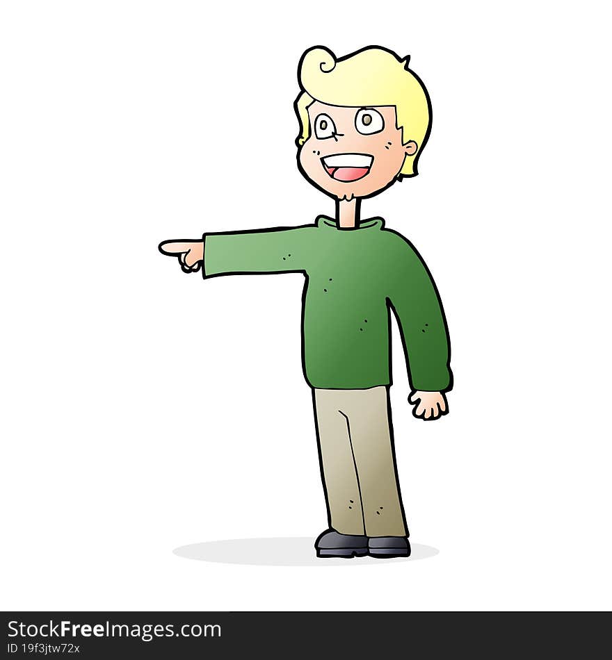 cartoon man pointing and laughing