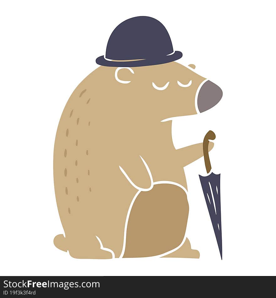 flat color style cartoon business bear