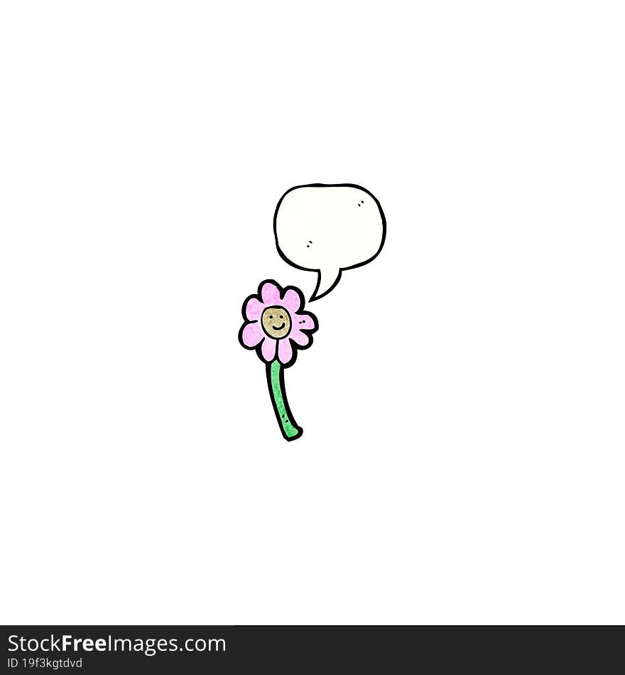 Cartoon Flower With Speech Bubble