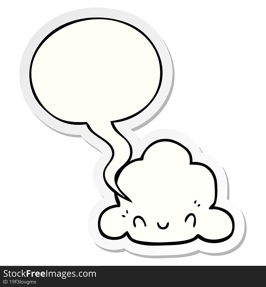 cartoon cloud and speech bubble sticker