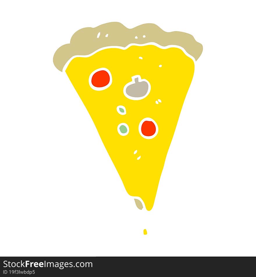 flat color illustration of a cartoon pizza