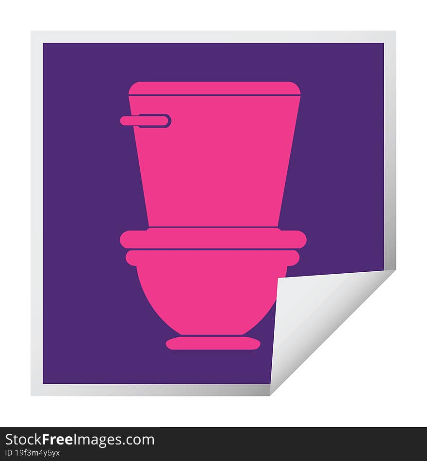 Toilet square peeling sticker