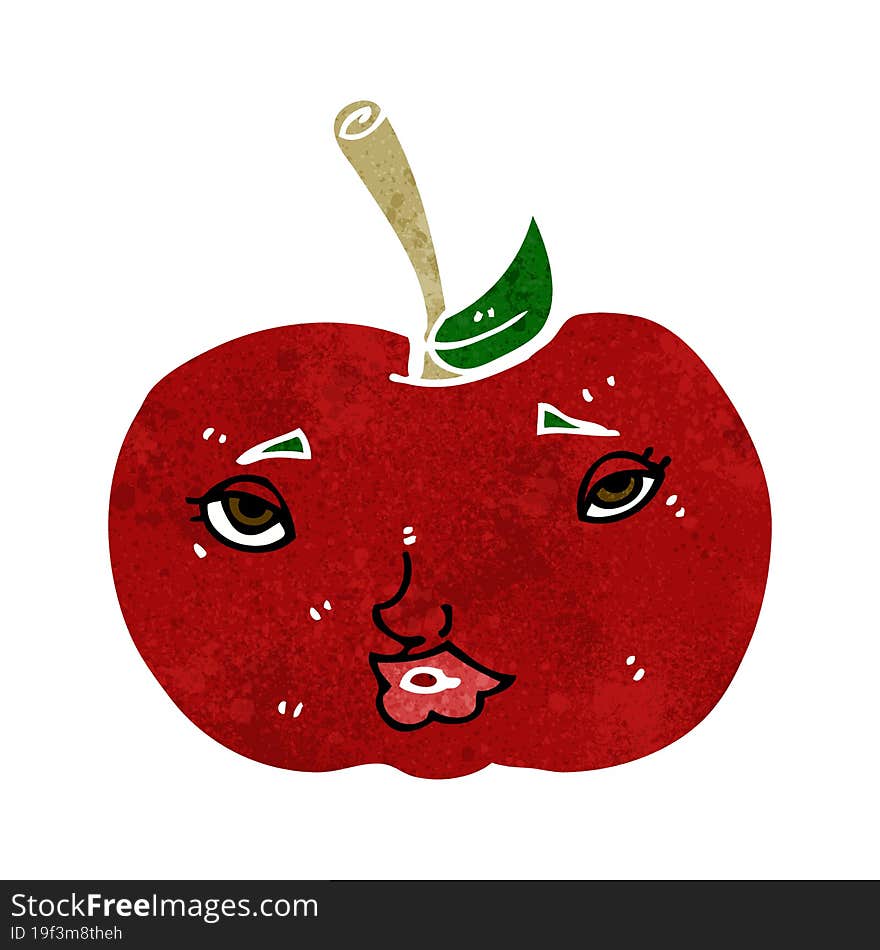 cartoon apple with face