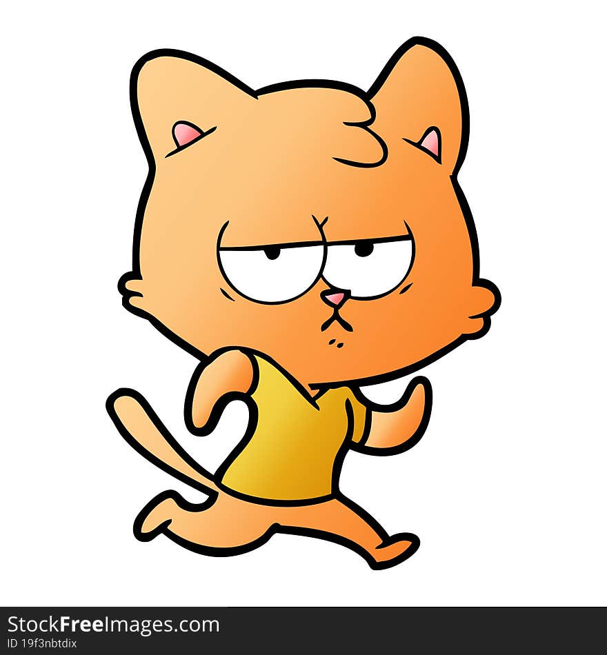 bored cartoon cat. bored cartoon cat