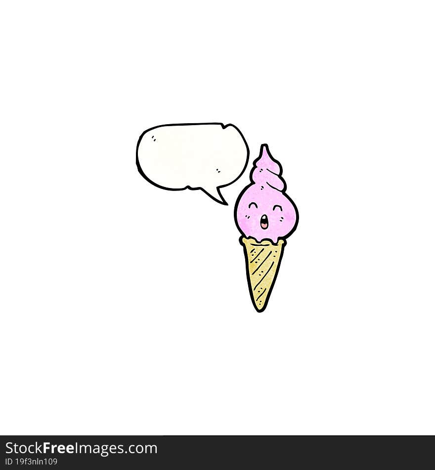 Ice Cream Cone Cartoon Character