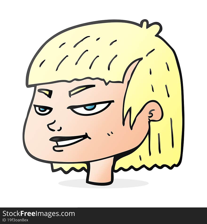 cartoon mean looking girl