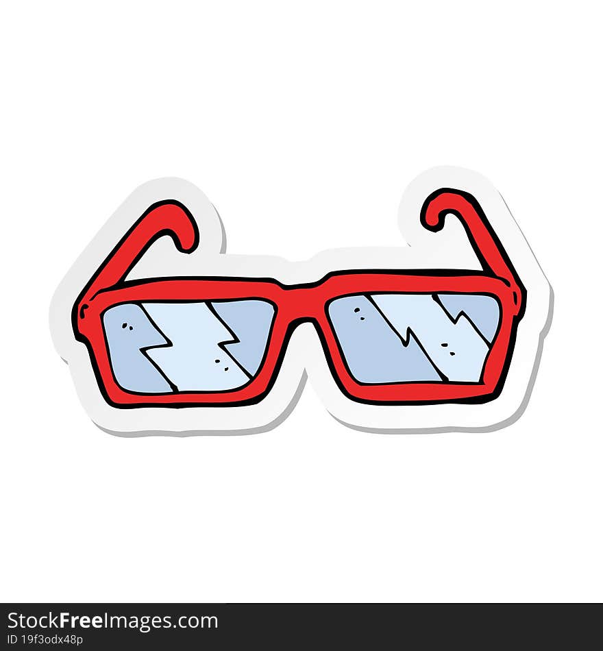 Sticker Of A Cartoon Glasses