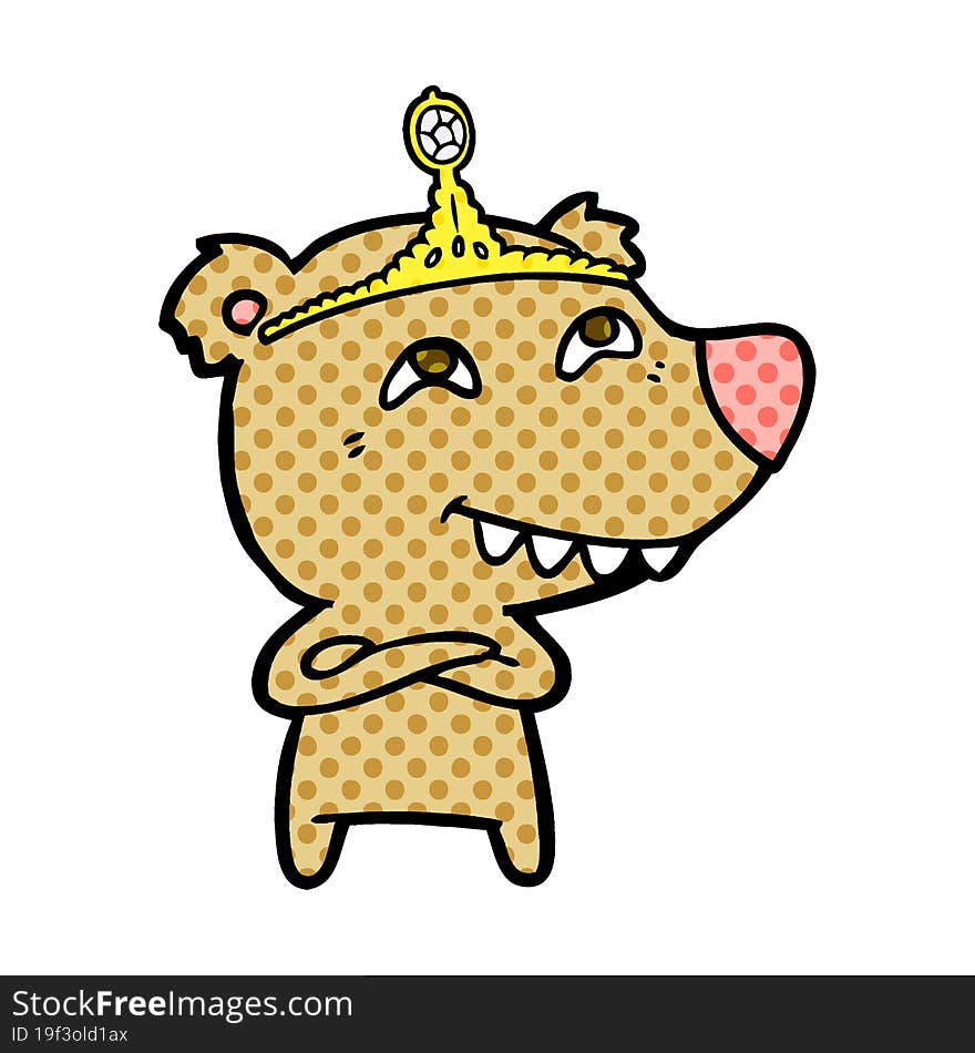 cartoon bear showing teeth. cartoon bear showing teeth