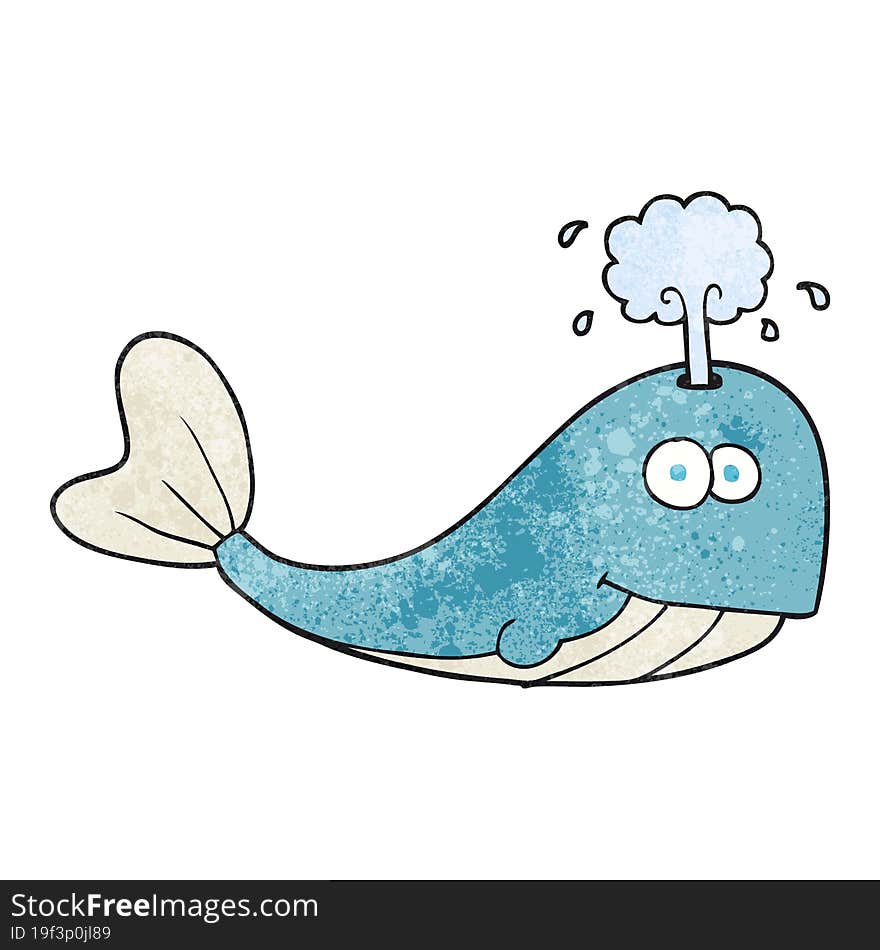 textured cartoon whale spouting water