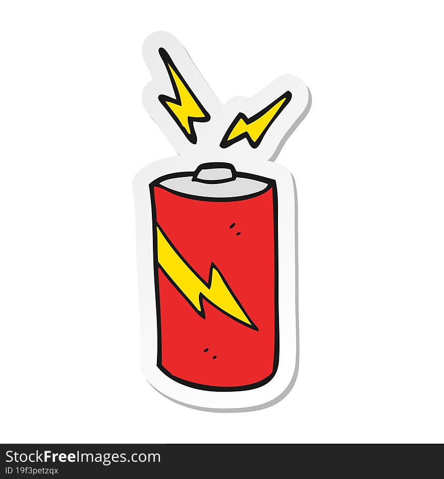 sticker of a cartoon battery