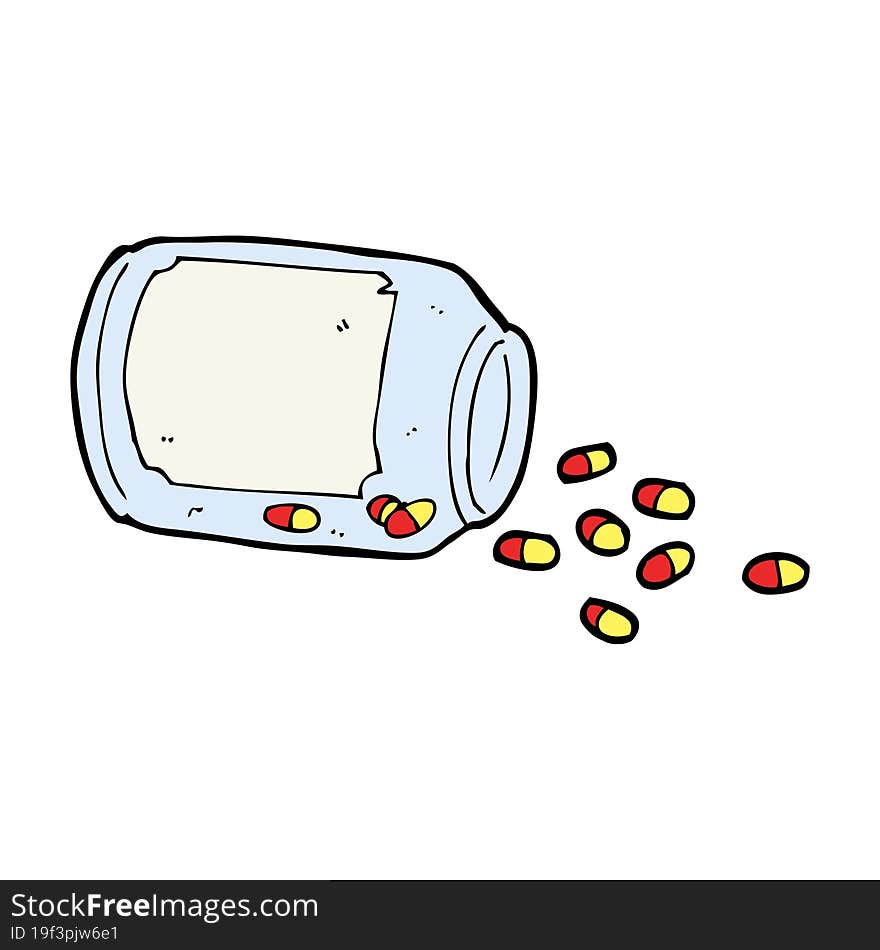 Cartoon Jar Of Pills