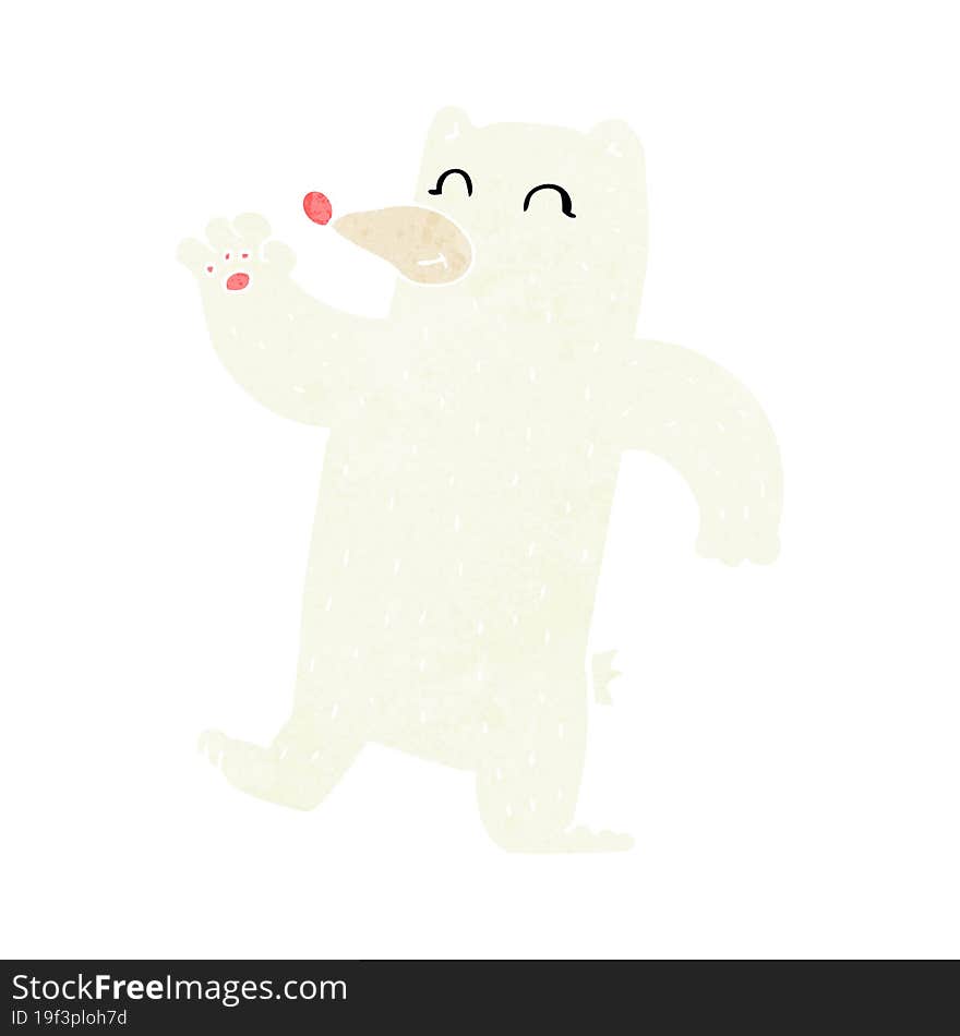 cartoon waving polar bear