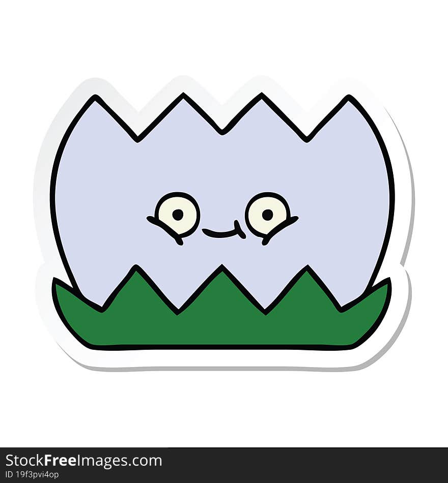 sticker of a cute cartoon water lilly