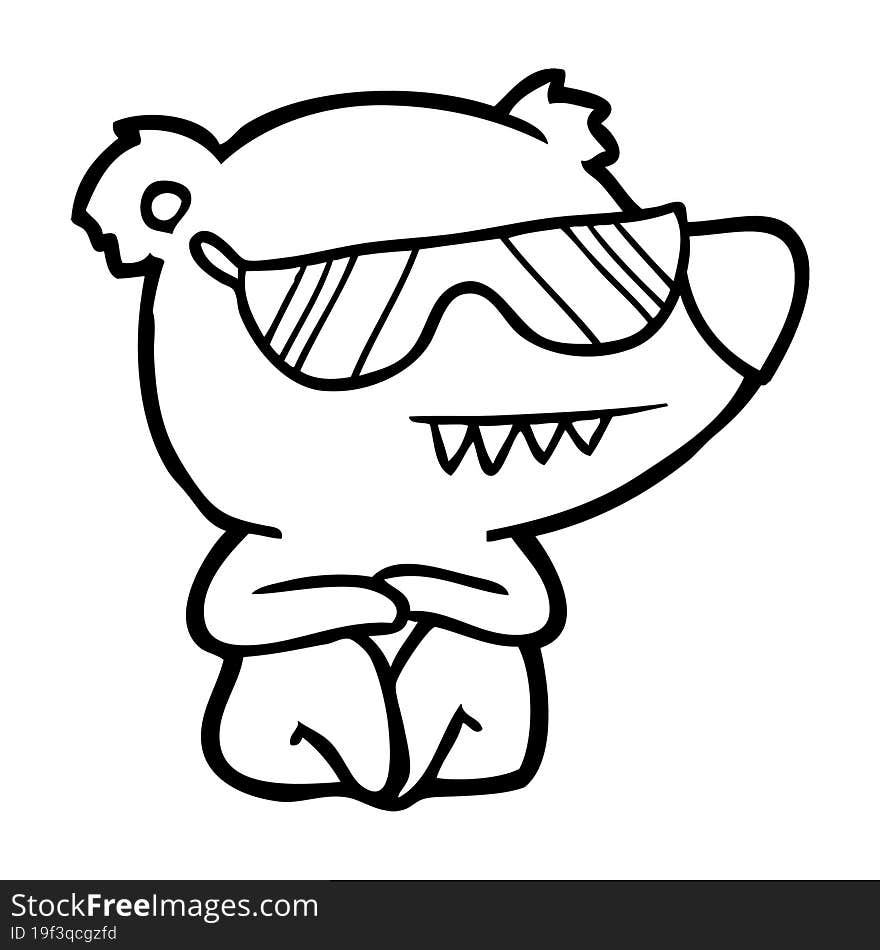 cool polar bear cartoon sitting. cool polar bear cartoon sitting