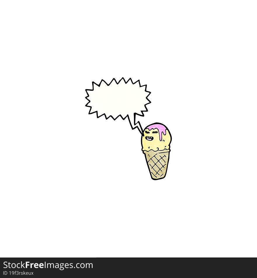 Ice Cream Cone Cartoon Character