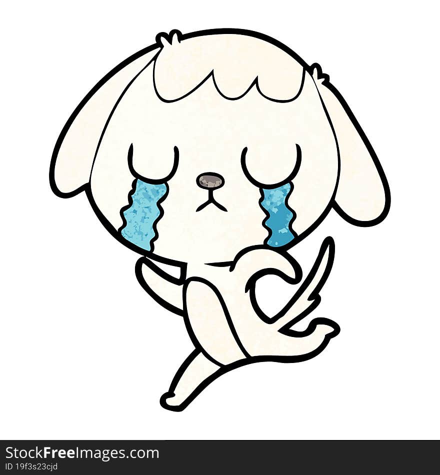 cute cartoon dog crying. cute cartoon dog crying