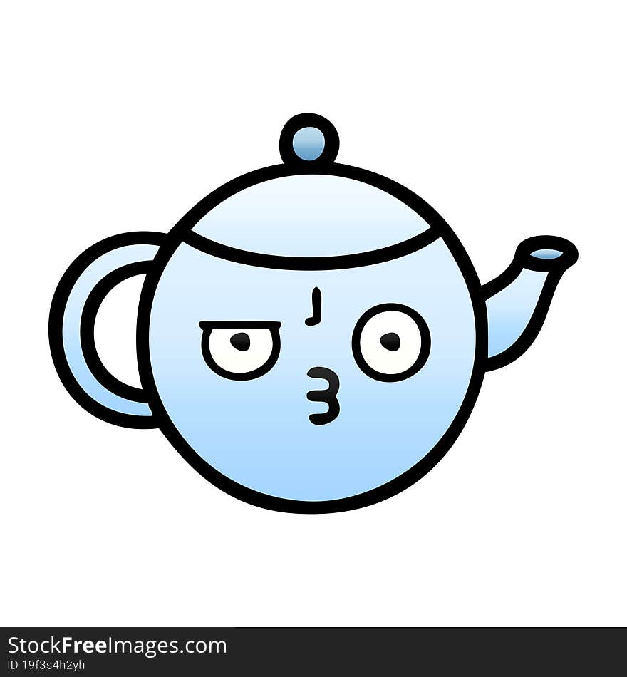 Gradient Shaded Cartoon Tea Pot