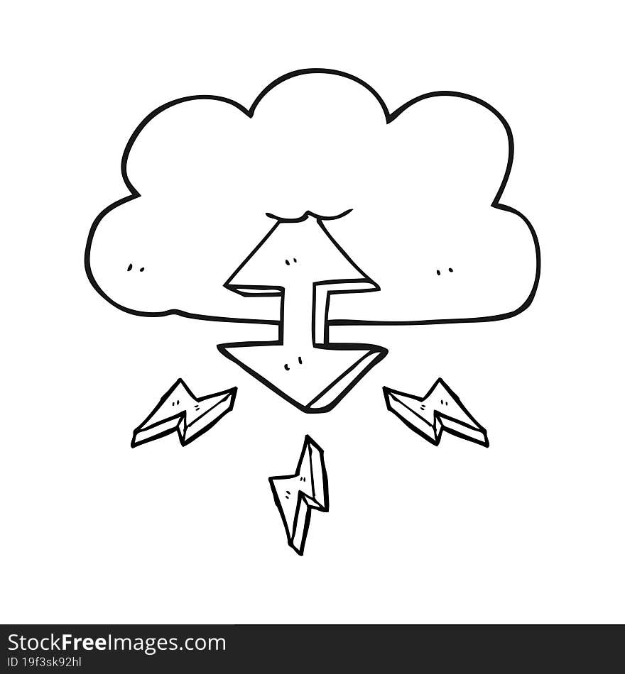 black and white cartoon digital cloud