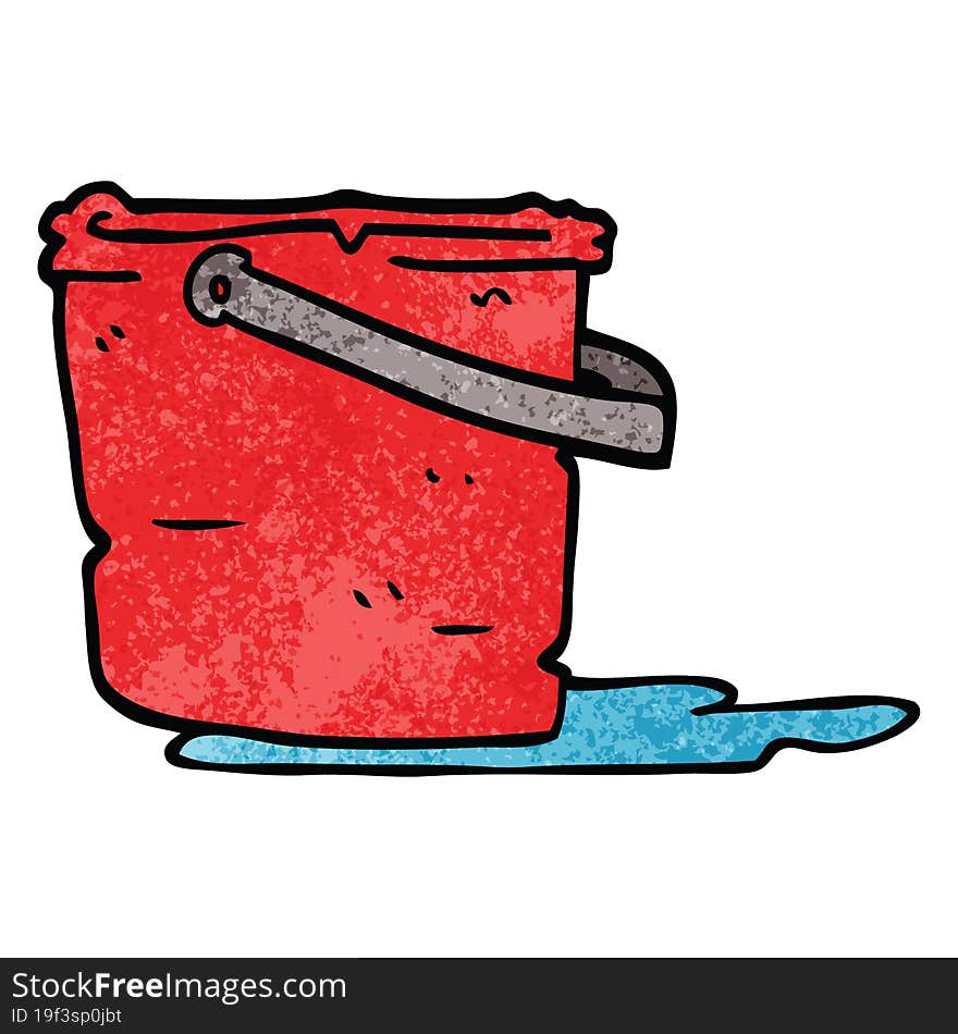 cartoon doodle bucket