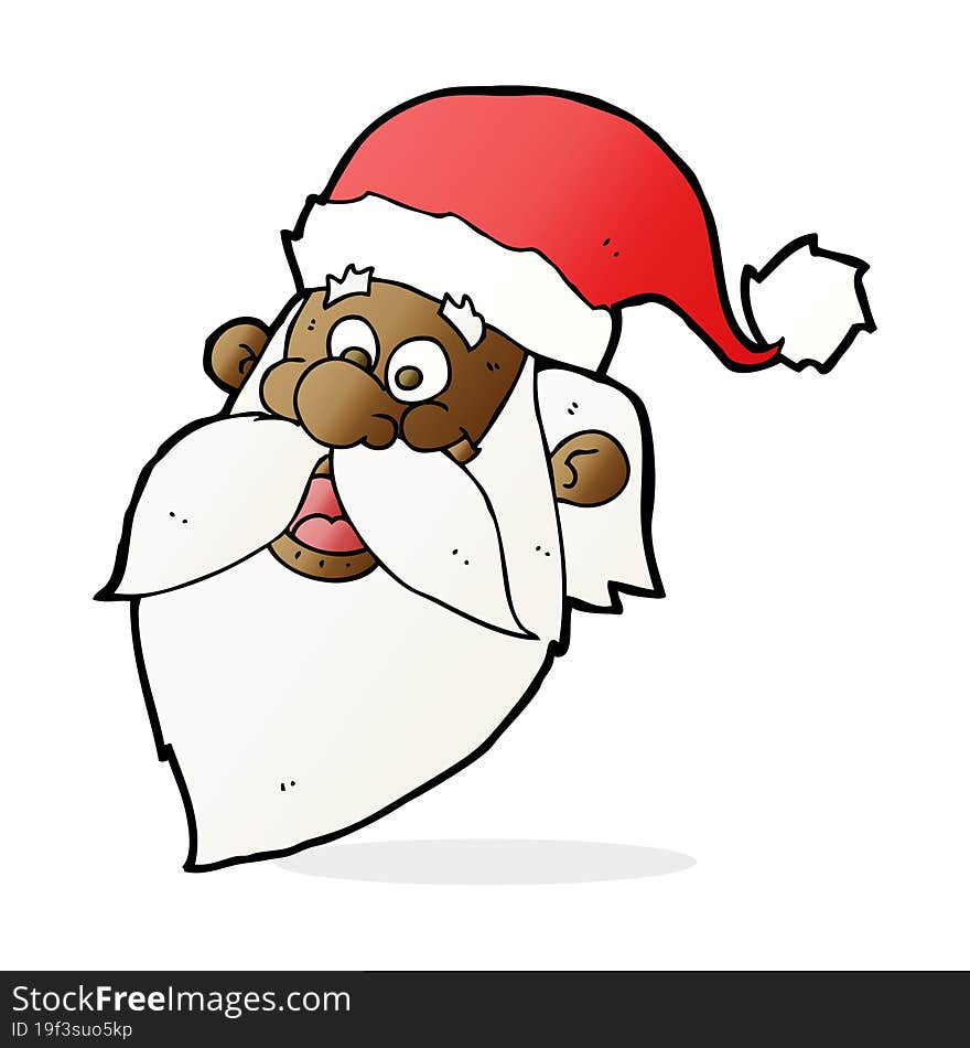 cartoon jolly santa claus face