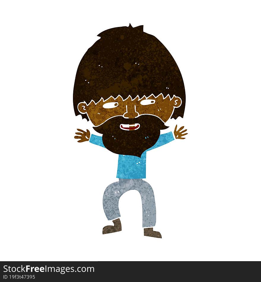 cartoon happy man with beard