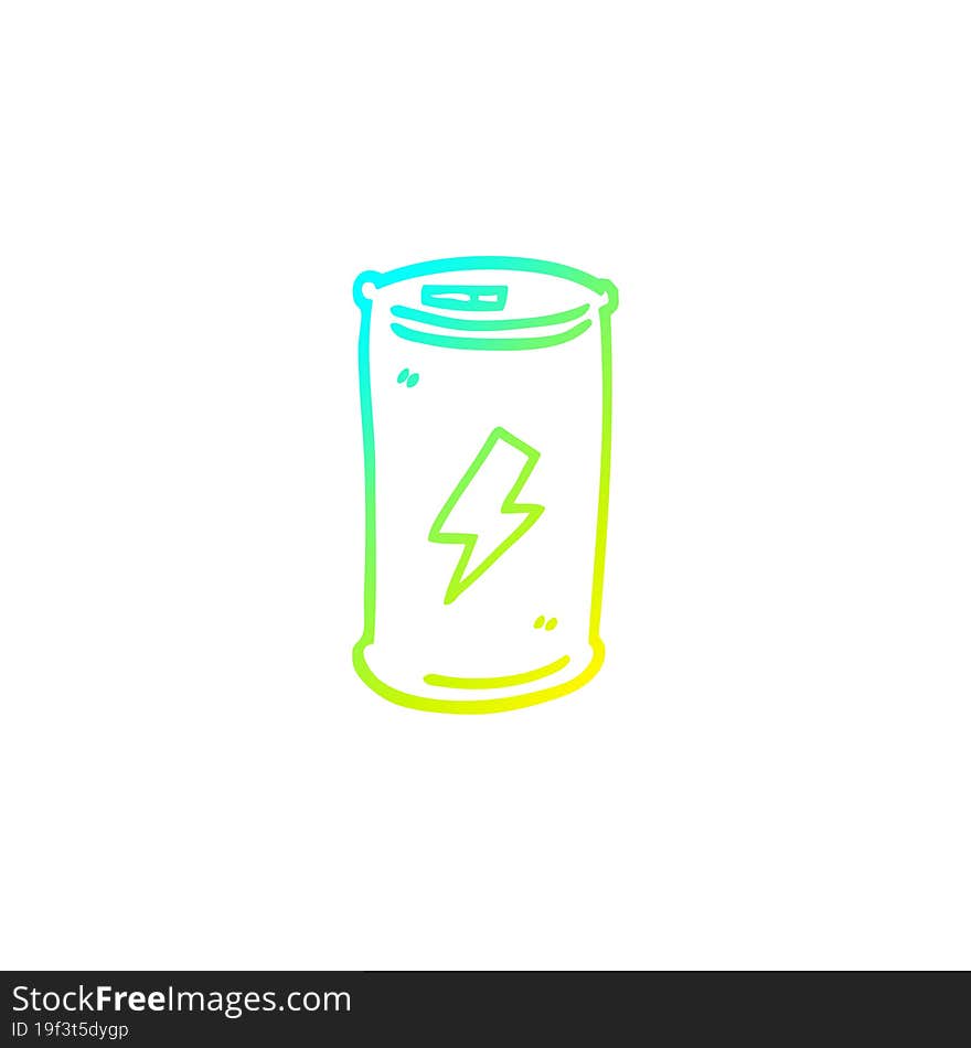 cold gradient line drawing cartoon energy drink