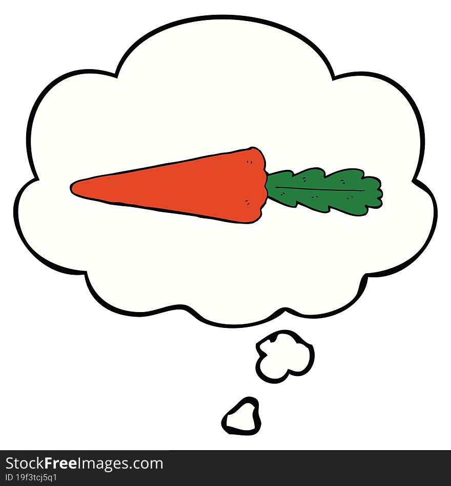 Cartoon Carrot And Thought Bubble