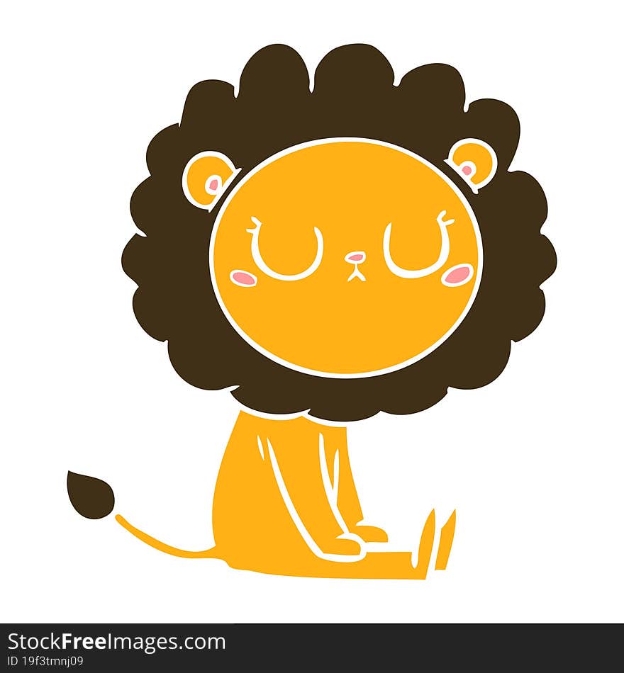 flat color style cartoon lion