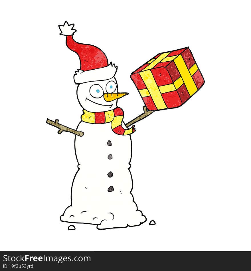 textured cartoon snowman