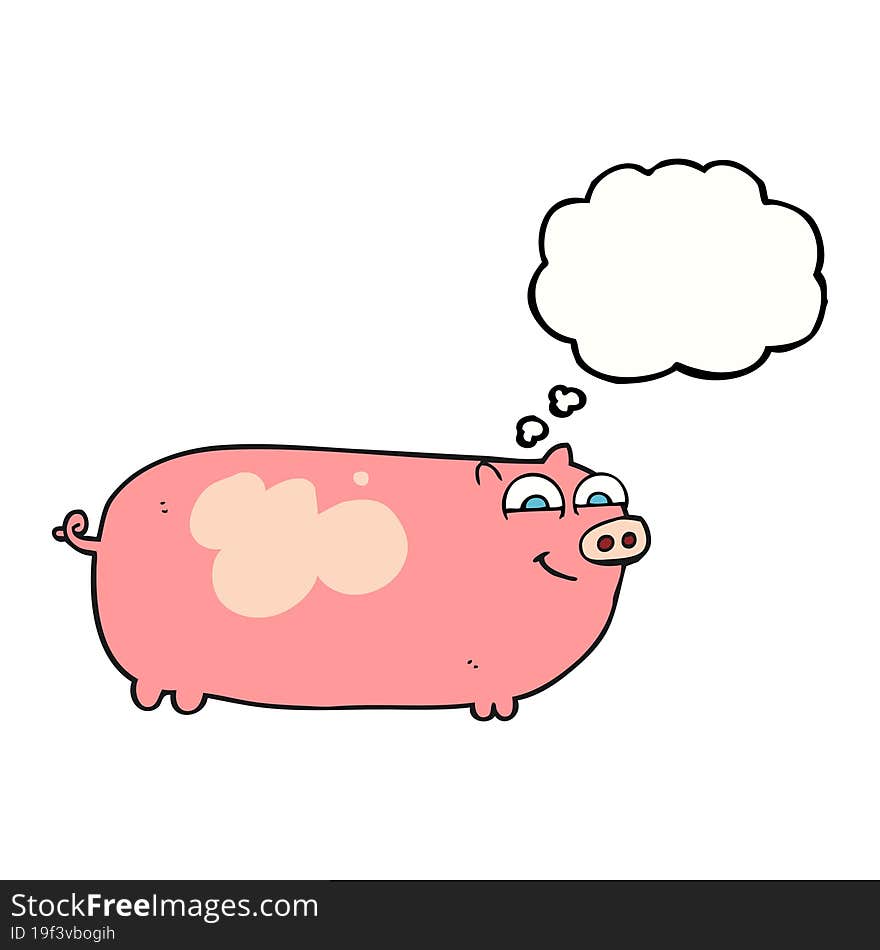 Thought Bubble Cartoon Pig