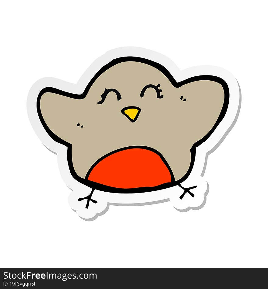 sticker of a cartoon robin