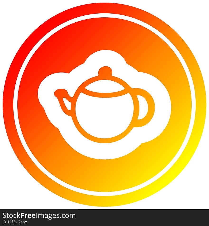 Tea Pot Circular In Hot Gradient Spectrum