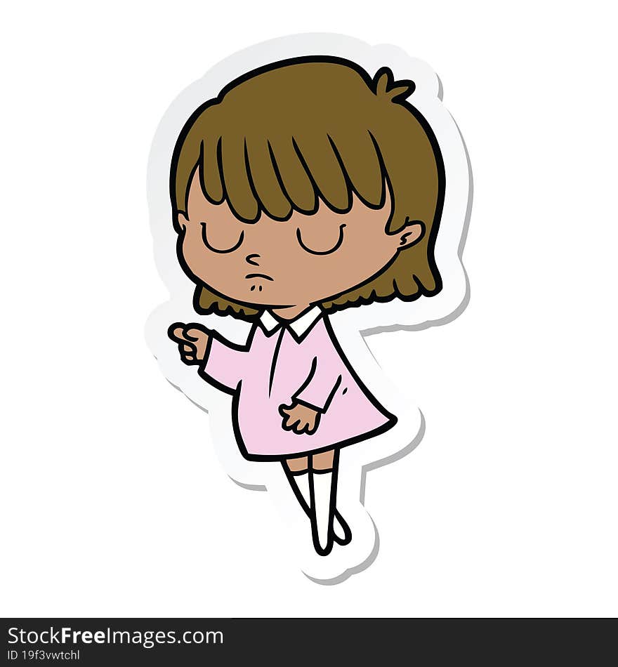 sticker of a cartoon woman