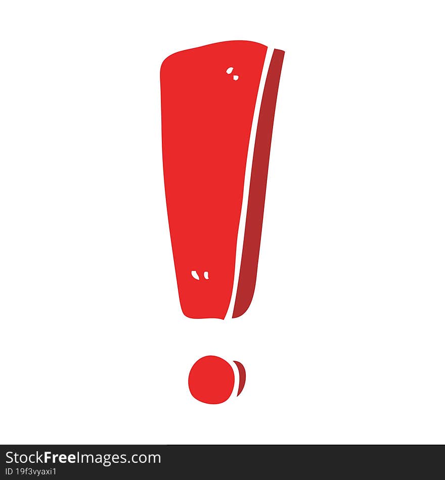 flat color style cartoon exclamation mark