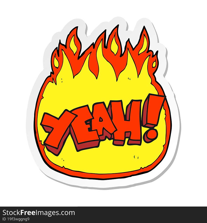 sticker of a yeah cartoon shout