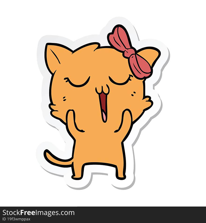 sticker of a cartoon cat