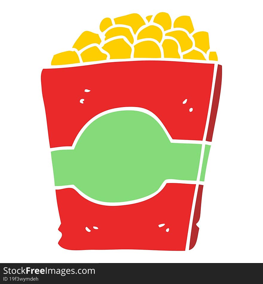 flat color style cartoon popcorn