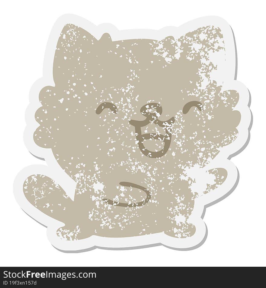 cute little cat grunge sticker