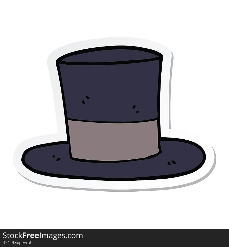 sticker of a cartoon top hat