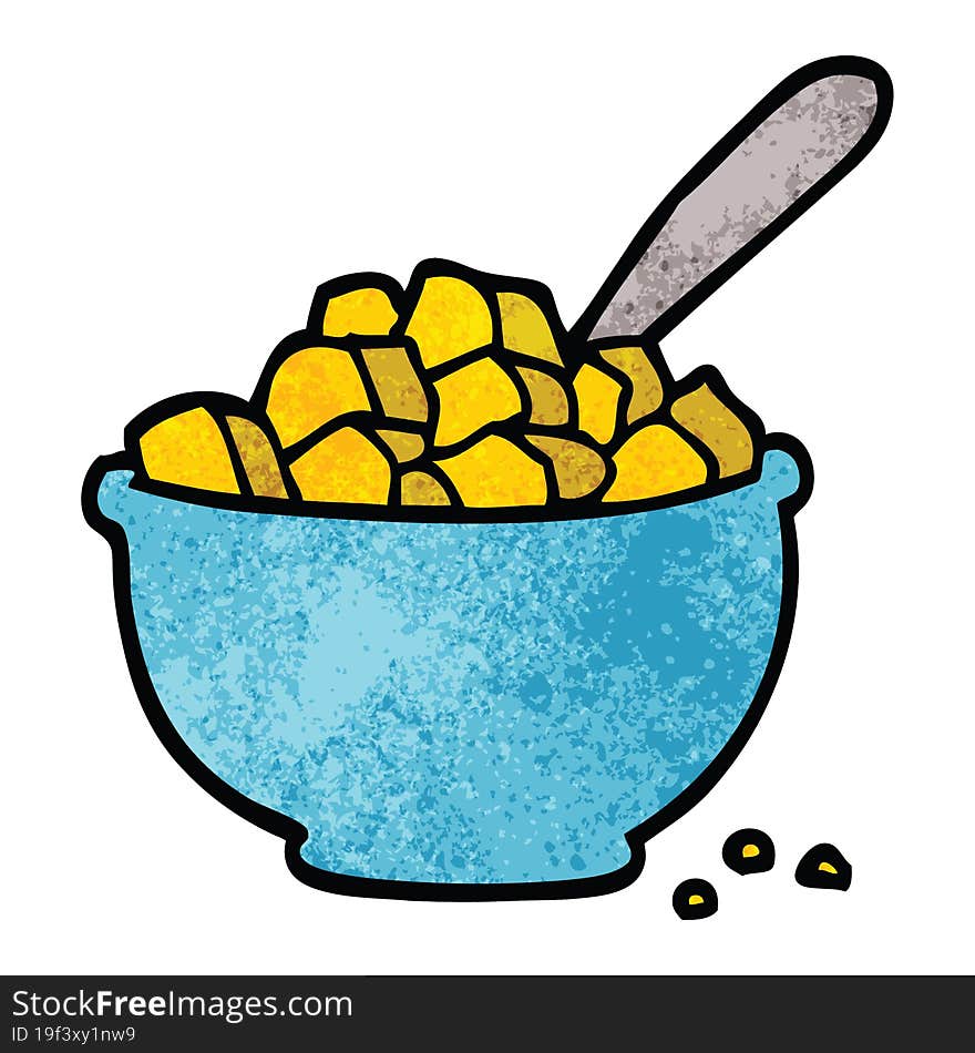 cartoon doodle bowl of cereal