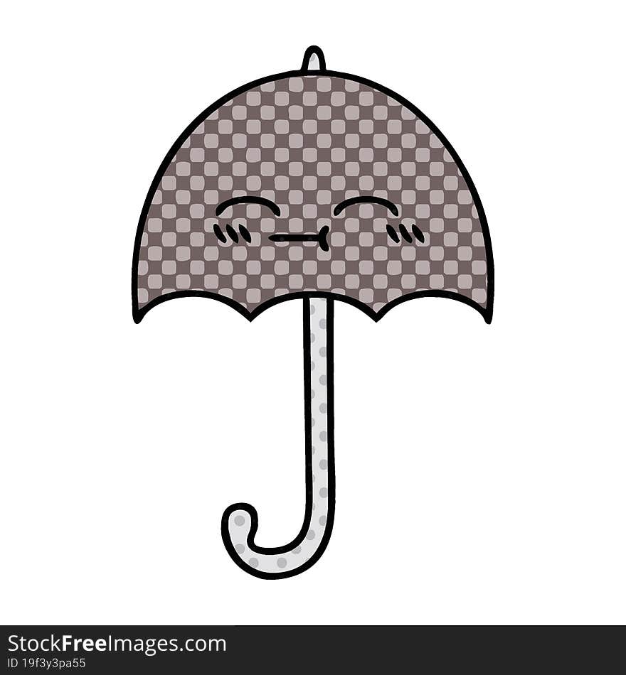 Comic Book Style Cartoon Umbrella