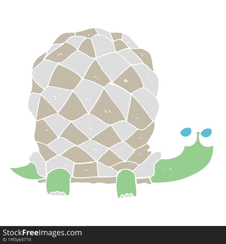 flat color illustration of a cartoon tortoise