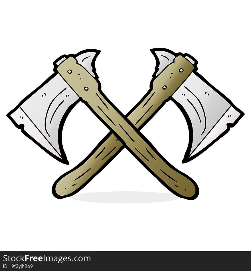 cartoon crossed axes