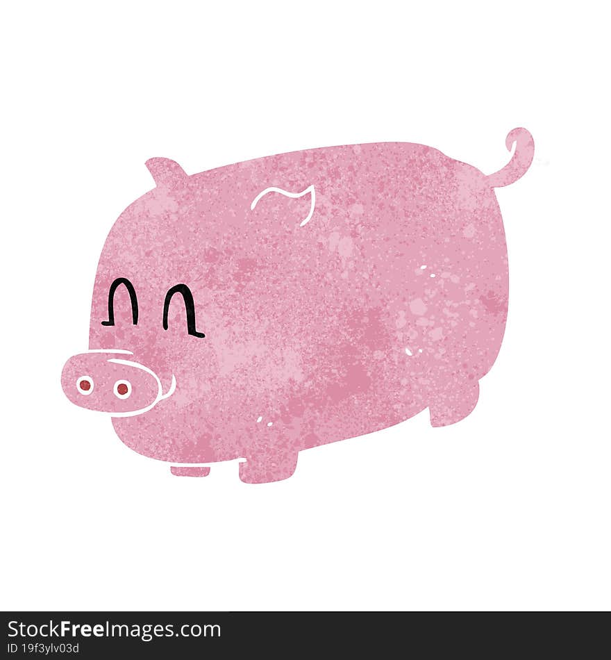 retro cartoon pig