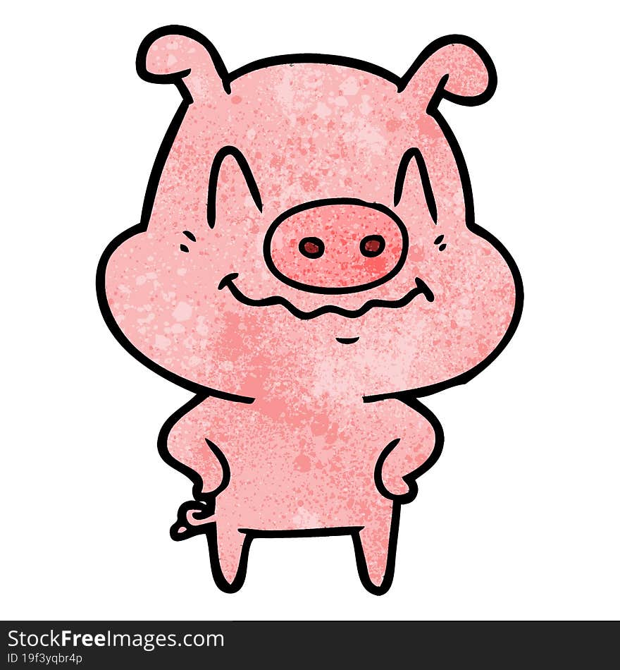 nervous cartoon pig. nervous cartoon pig