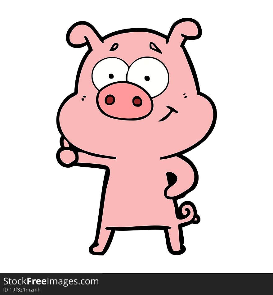 happy cartoon pig. happy cartoon pig