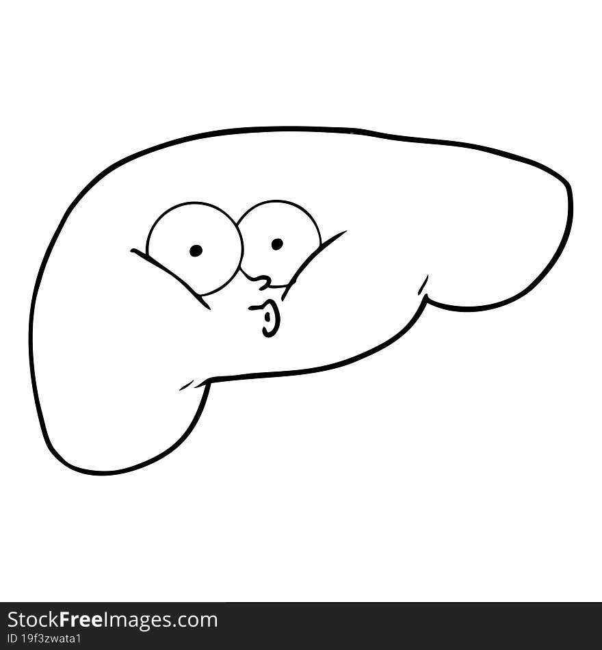 cartoon curious liver. cartoon curious liver