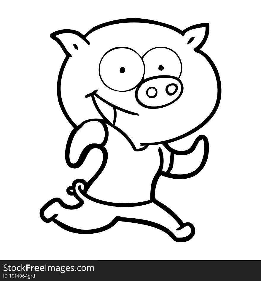 cheerful pig exercising cartoon. cheerful pig exercising cartoon